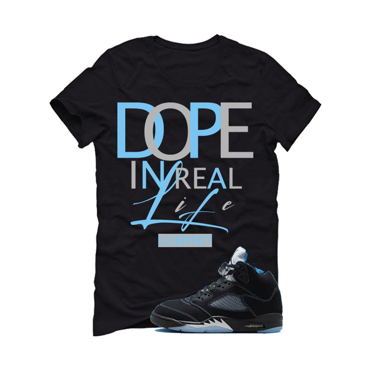 Air Jordan 5 Black/University Blue Matching T-Shirt Black product image 2
