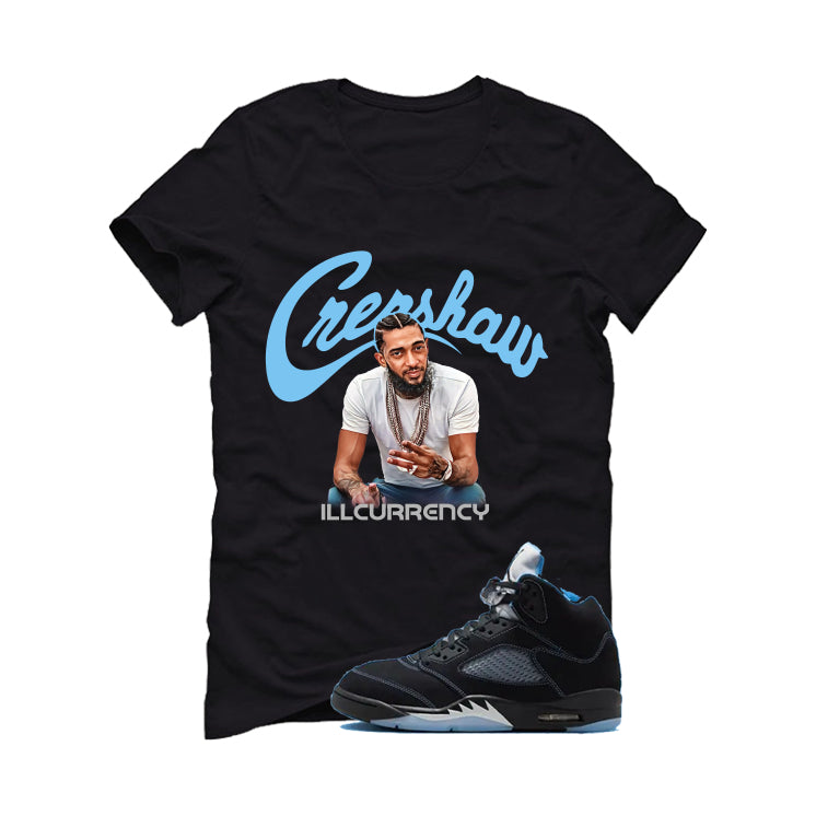Air Jordan 5 Black/University Blue Matching T-Shirt Black product image 2