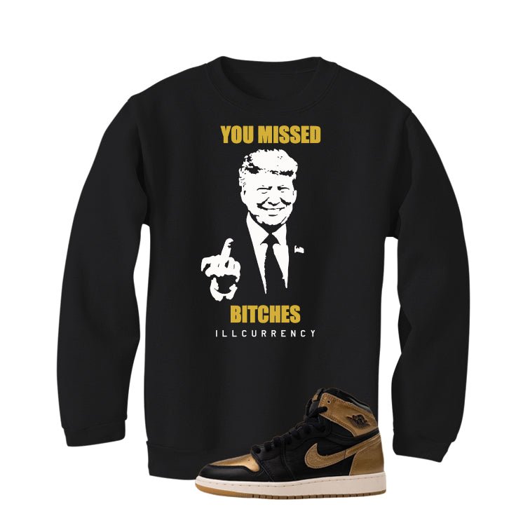 Air Jordan 1 High OG Metallic Gold Black T-Shirt (Trump you product image 4