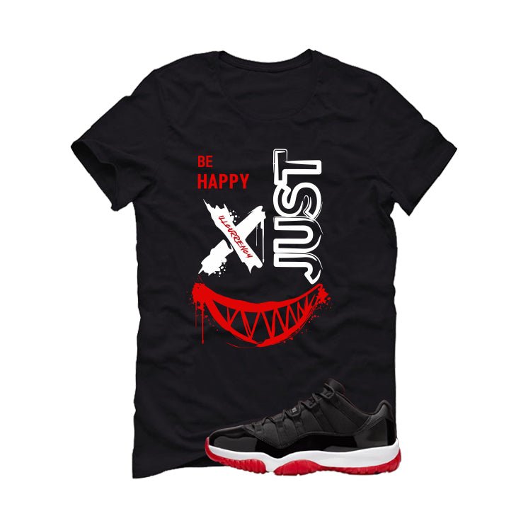 Air Jordan 11 Low Bred Black T-Shirt (Be Happy)| illcurrency product image 2