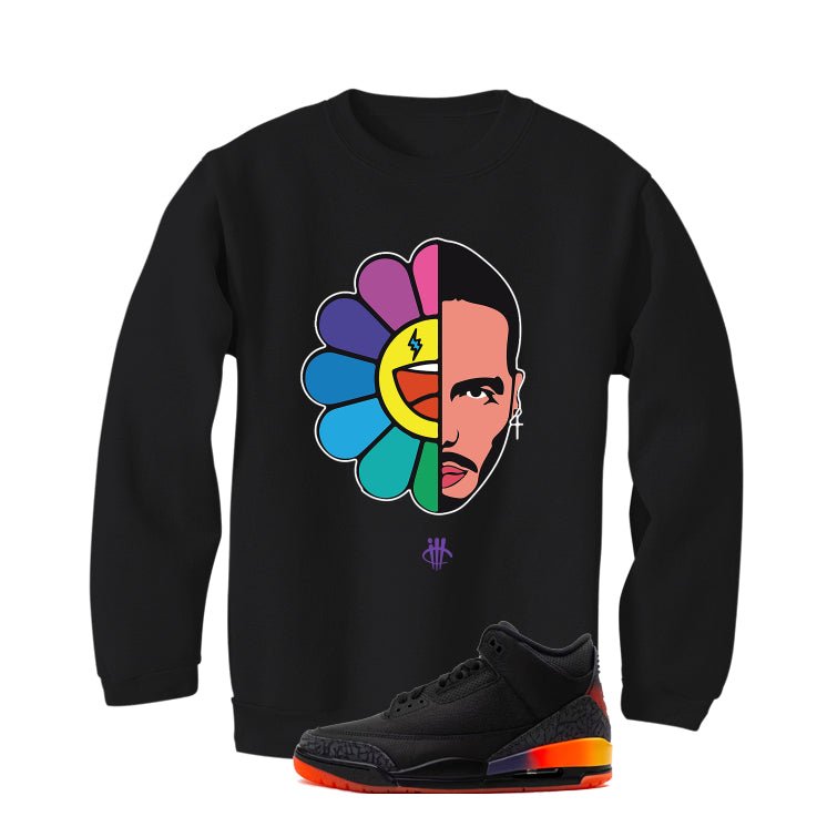 J Balvin x Air Jordan 3 Rio Black T-Shirt (J Flower) product image 4