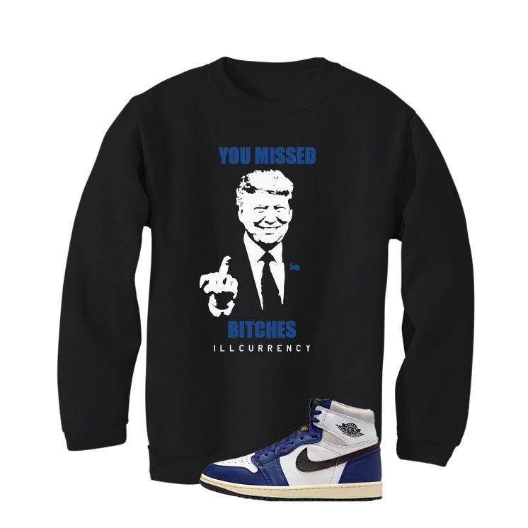 Air Jordan 1 Rare Deep Royal Blue Black T-Shirt (Trump you product image 4