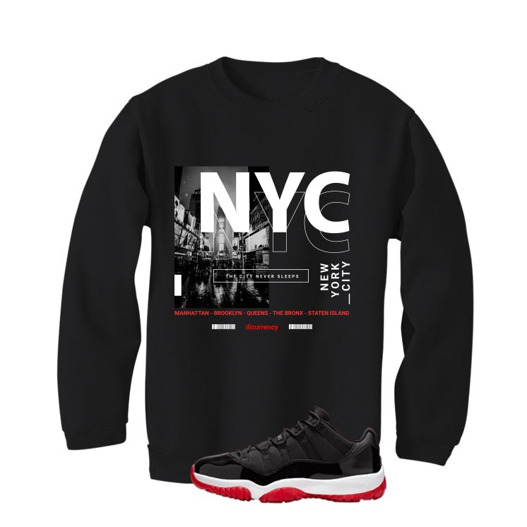 Air Jordan 11 Low Bred Black T-Shirt (City Never Sleeps) product image 4