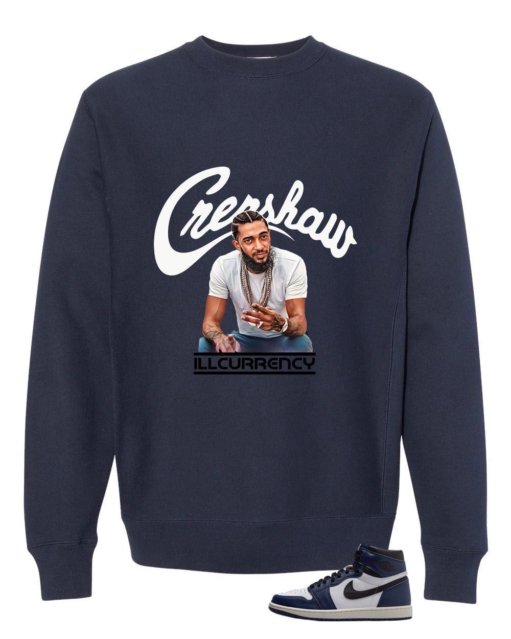 Air Jordan 1 High OG Midnight Navy Blue T-Shirt (Crenshaw) product image 4