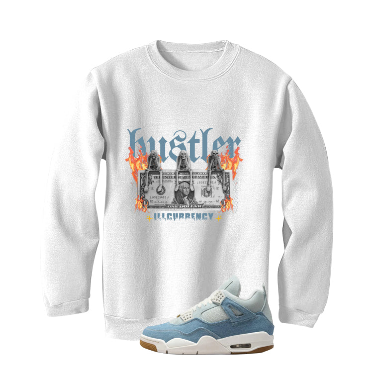 Air Jordan 4 Denim Worn Blue White T-Shirt (See No Evil product image 4