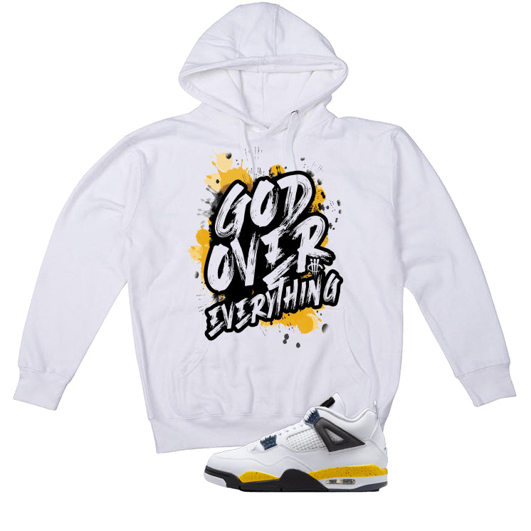Air Jordan 4 Tour Yellow Matching T-Shirt White (God Over product image 3