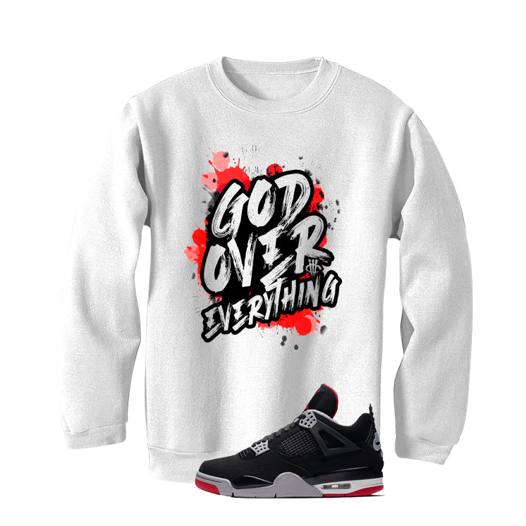 Air Jordan 4 Bred Matching T-Shirt White (God Over product image 4
