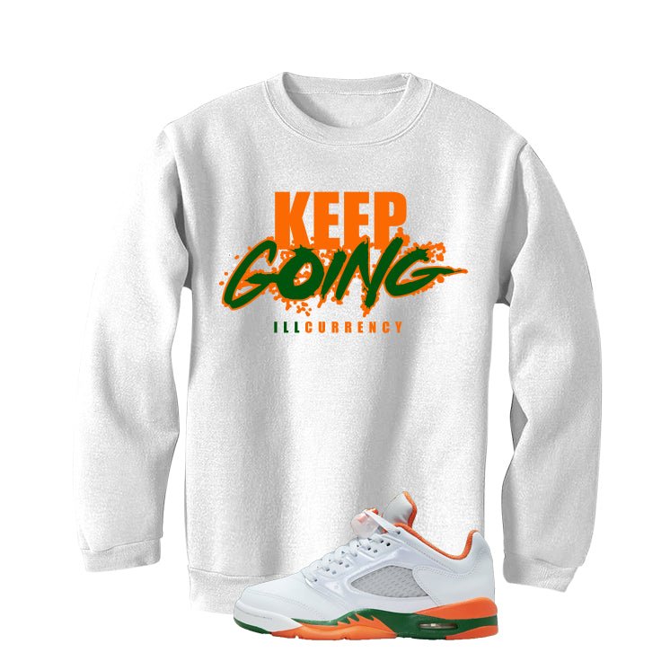 Air Jordan 5 GS Miami Hurricanes White T-Shirt (keep product image 3