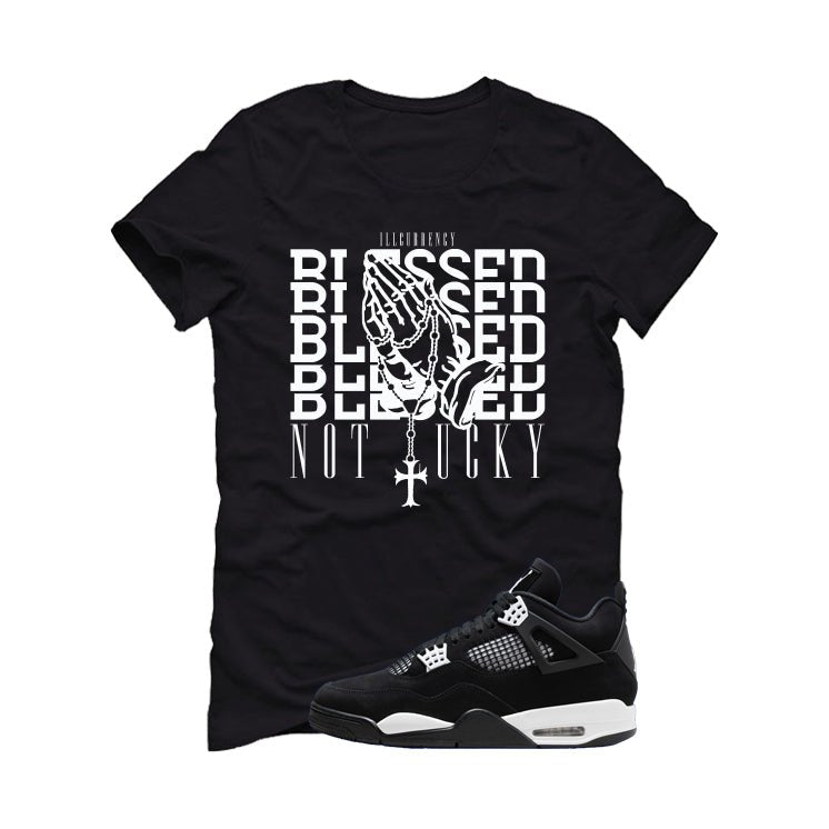 Air Jordan 4 White Thunder Black T-Shirt (Blessed not product image 2