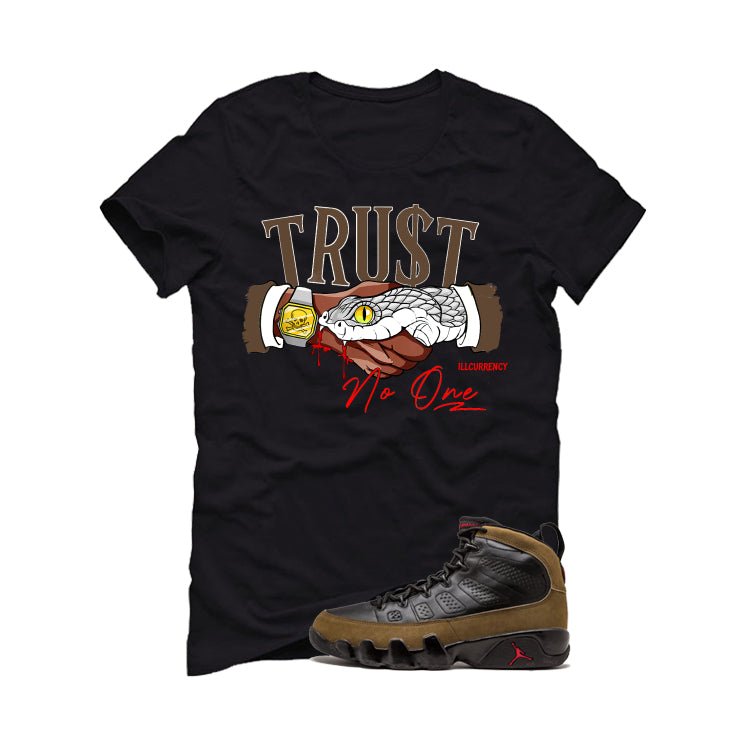 Air Jordan 9 Olive Black T-Shirt (TRUST NO ONE)| illcurrency product image 2