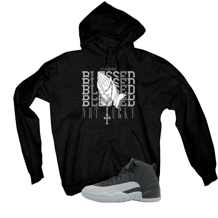Air Jordan 12 Black/Wolf Grey Black T-Shirt (Blessed not product image 3