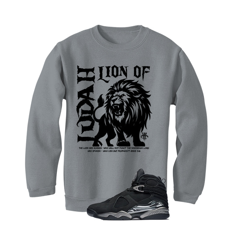 Air Jordan 8 Chrome Matching T-Shirt Grey (Lion of Judah) product image 4