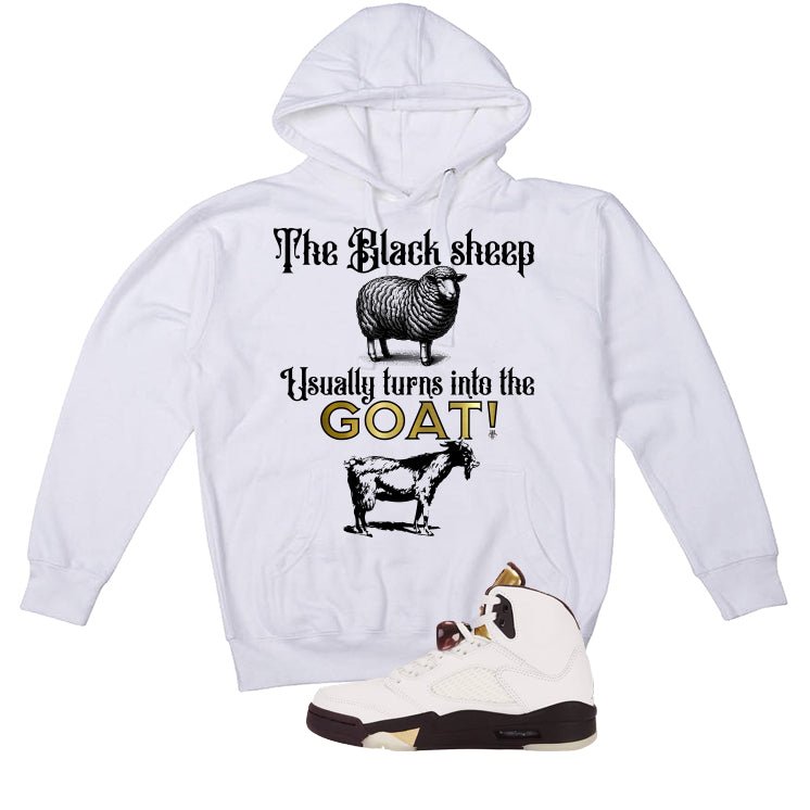 Air Jordan 5 Earth/Metallic Gold White T-Shirt (the black product image 3