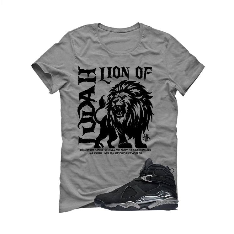 Air Jordan 8 Chrome Matching T-Shirt Grey (Lion of Judah) product image 2