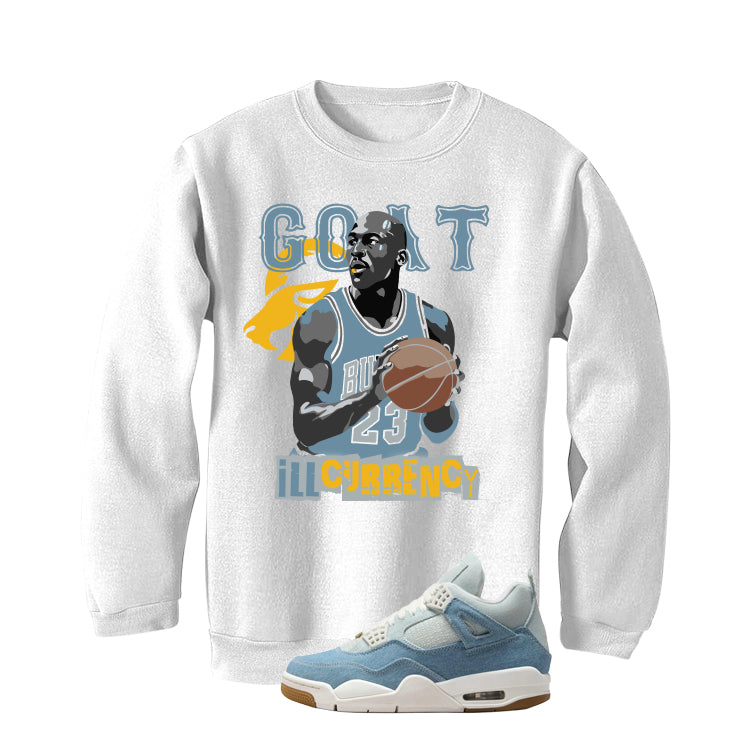 Air Jordan 4 Denim Worn Blue White T-Shirt (MJ GOAT) product image 4