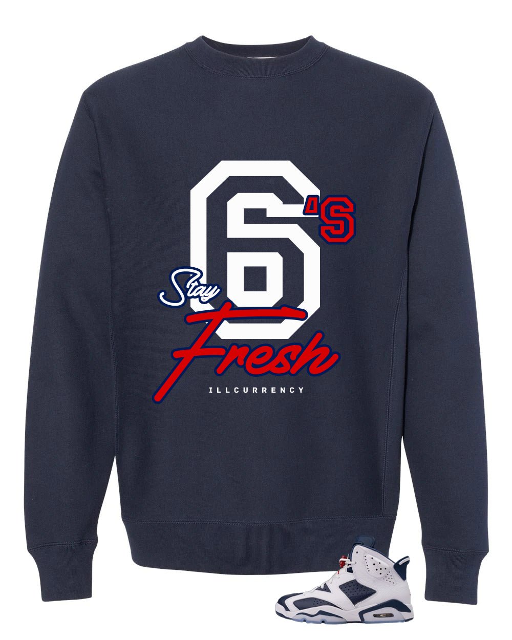 Air Jordan 6 Olympic Navy Blue T-Shirt (Stay Fresh) product image 4