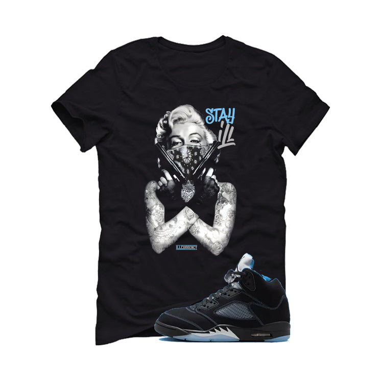 Air Jordan 5 Black/University Blue Matching T-Shirt Black product image 2