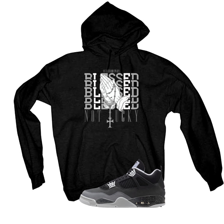 Air Jordan 4 Fear Pack Black T-Shirt (Blessed not lucky) product image 3