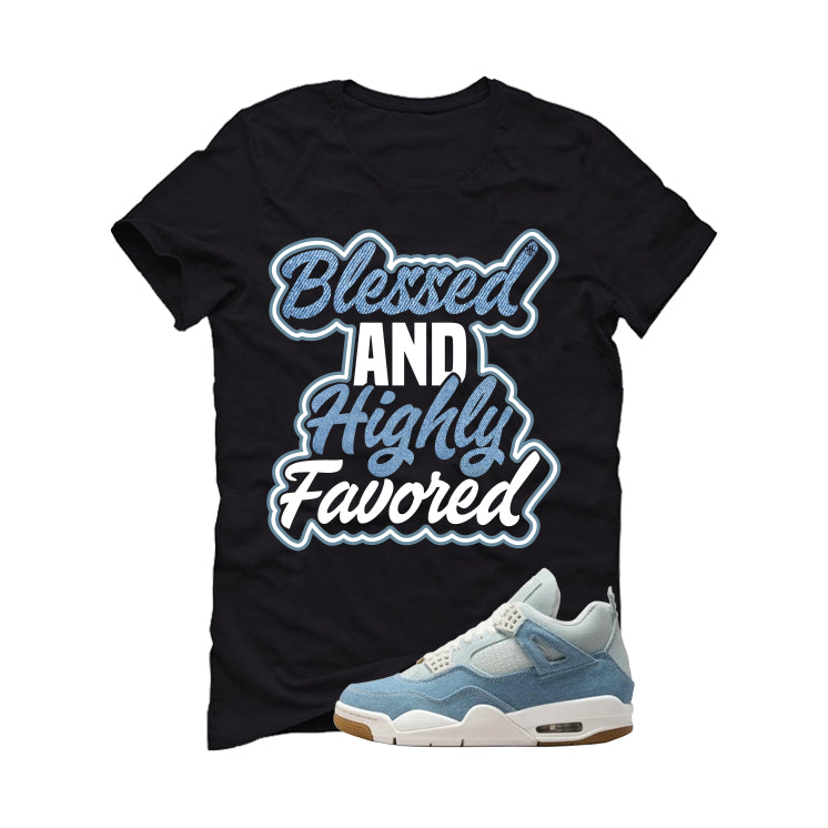Air Jordan 4 Denim Worn Blue Black T-Shirt (Blessed) product image 2