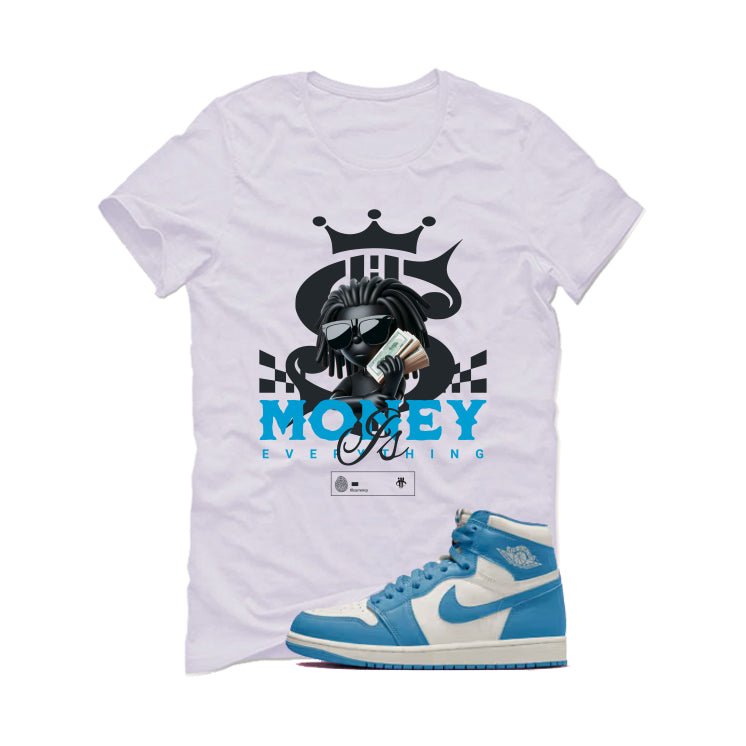 Air Jordan 1 High OG UNC Reimagined White T-Shirt (Money Is product image 2