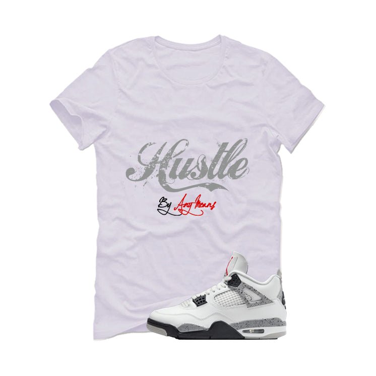 Air Jordan 4 White Cement T-Shirt (Hustle By Any Means) product image 2