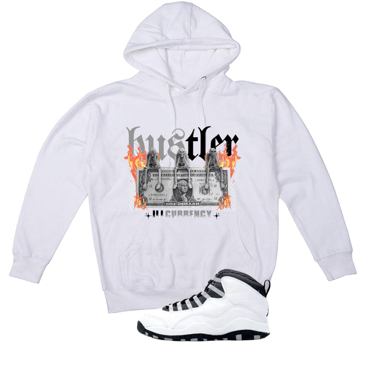 Air Jordan 10 OG Steel White T-Shirt (See No Evil Hustler) product image 3