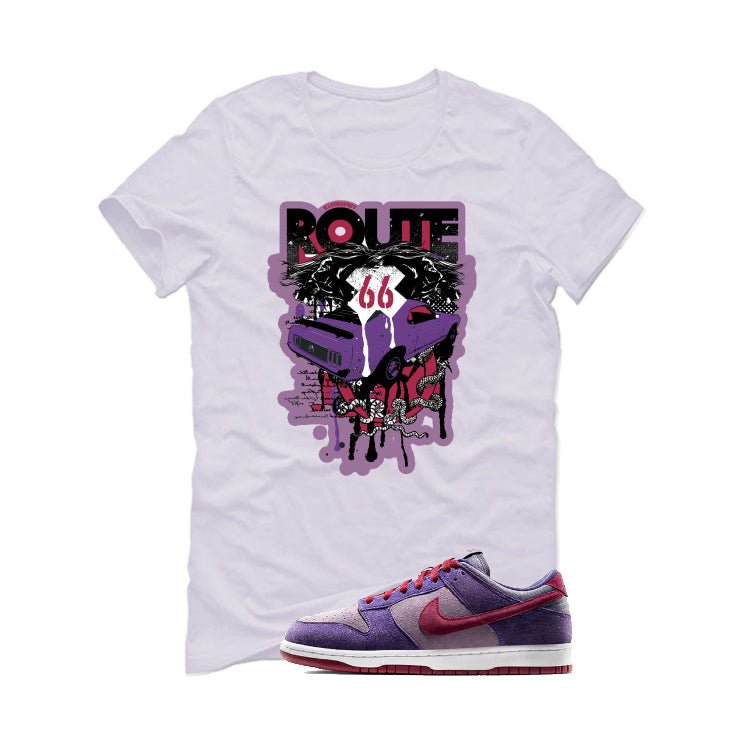 Nike Dunk Low “Plum” | illcurrency White T-Shirt (Route 66 product image 2