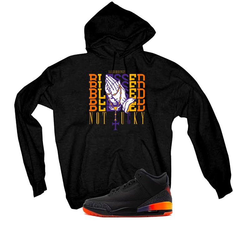 J Balvin x Air Jordan 3 Rio Black T-Shirt (Blessed not product image 3