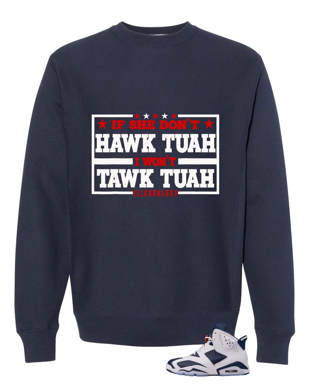 Air Jordan 6 Olympic Navy Blue T-Shirt (Hawk Tuah) product image 4