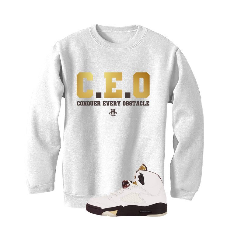 Air Jordan 5 Earth/Metallic Gold White T-Shirt (CEO) product image 4