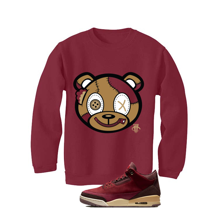 Air Jordan 3 OG Bin 23 Matching T-Shirt Maroon (Stitched Up product image 3