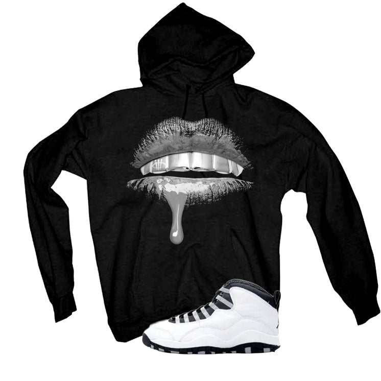 Air Jordan 10 OG Steel Black T-Shirt (Lips)| illcurrency product image 3