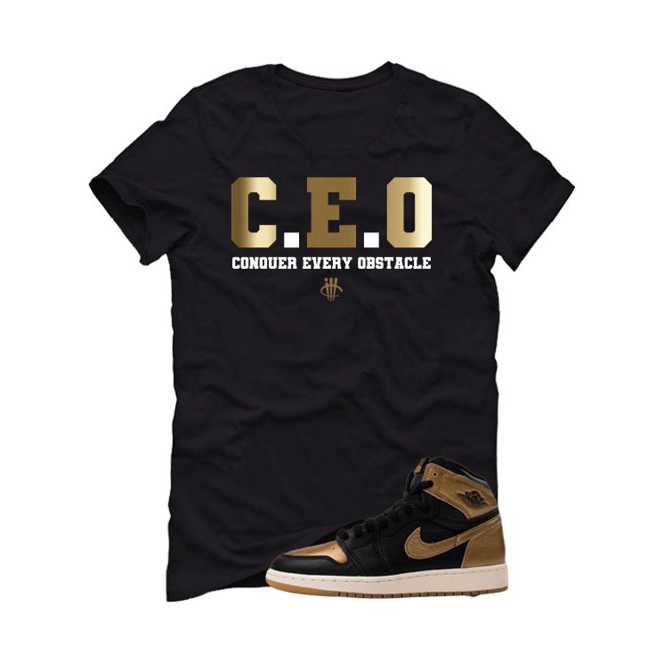 Air Jordan 1 High OG Metallic Gold Black T-Shirt (CEO) product image 2