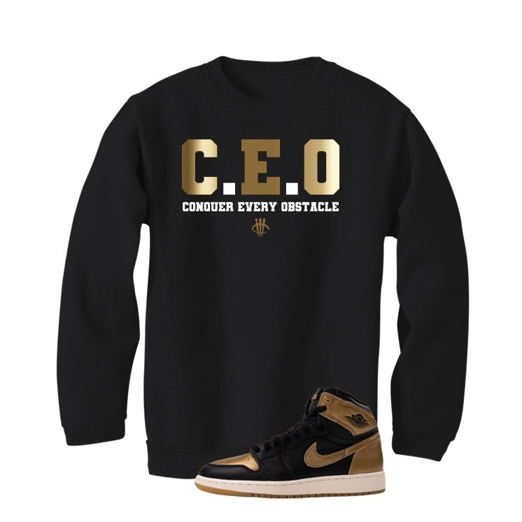 Air Jordan 1 High OG Metallic Gold Black T-Shirt (CEO) product image 4