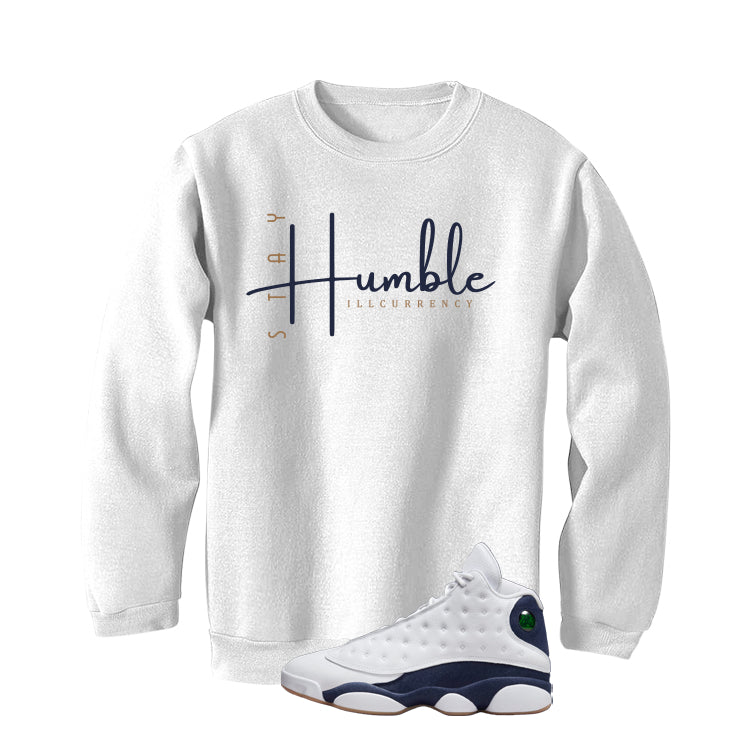 Air Jordan 13 Midnight Navy White T-Shirt (Stay Humble) product image 4