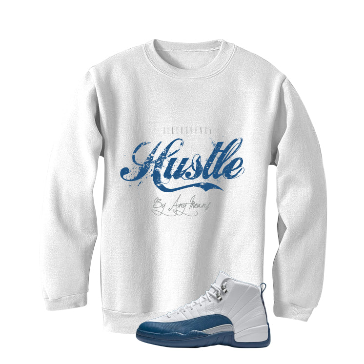 Air Jordan 12 French Blue White T-Shirt (Hustle By Any product image 4