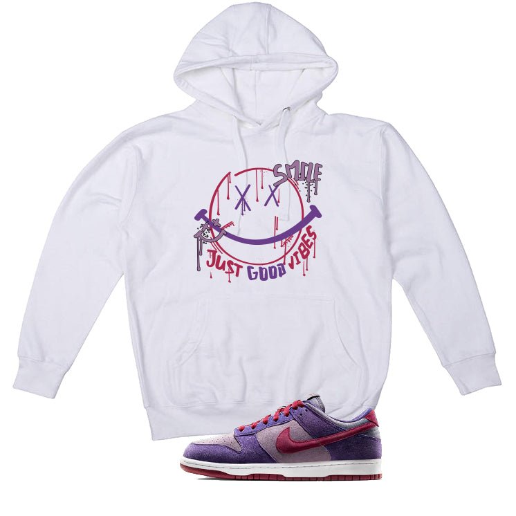 Nike Dunk Low “Plum” | illcurrency White T-Shirt (Smile) product image 3