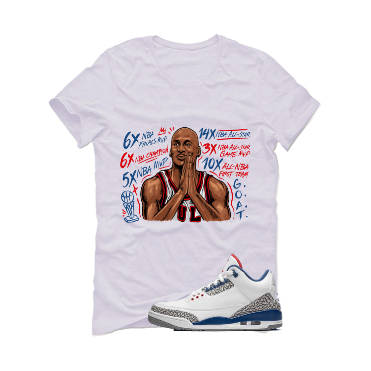 Air Jordan 3 True Blue Matching T-Shirt White (MJ MVP product image 2