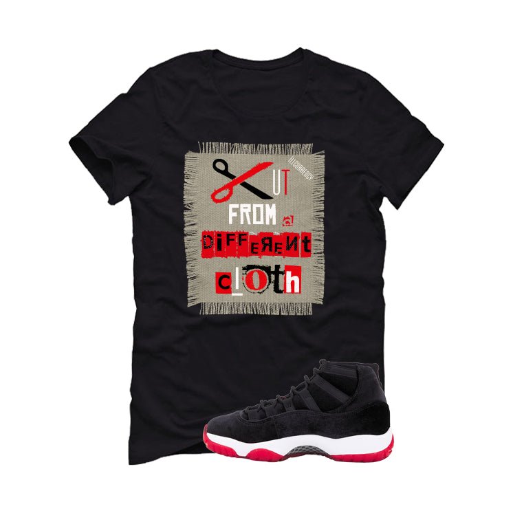 Air Jordan 11 Bred Velvet Black T-Shirt (Cut from a product image 2