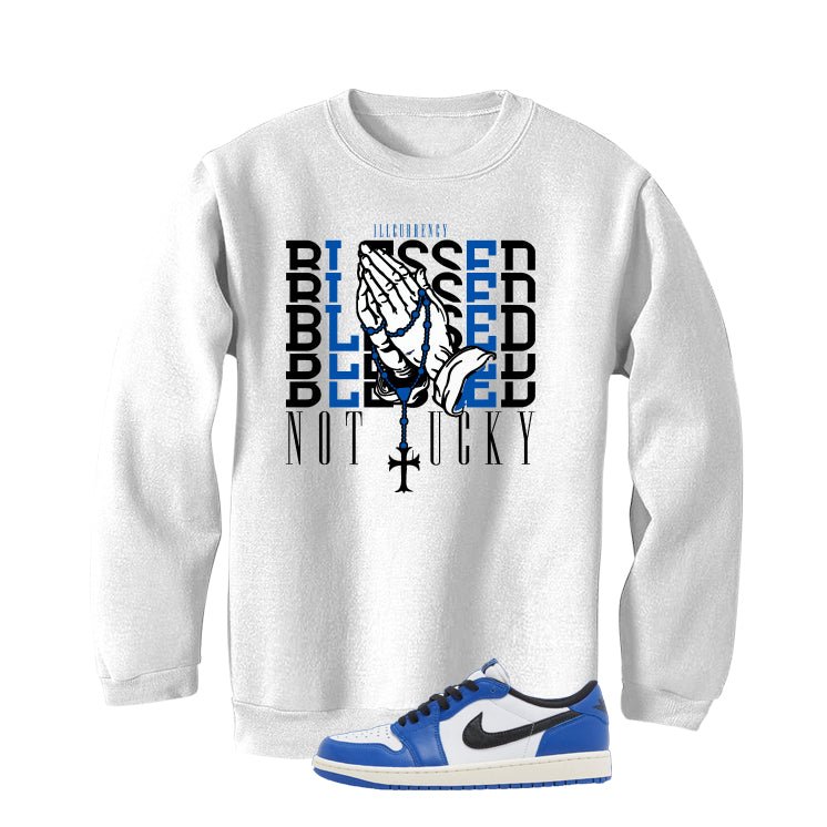 Air Jordan 1 Low OG Game Royal White T-Shirt (Blessed not product image 4