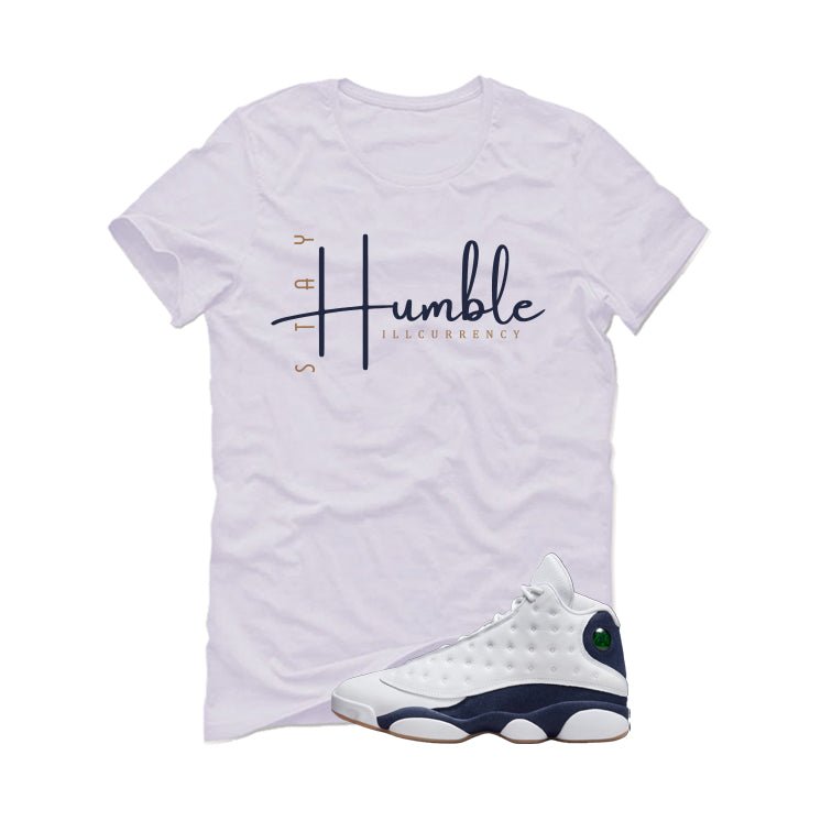Air Jordan 13 Midnight Navy White T-Shirt (Stay Humble) product image 2