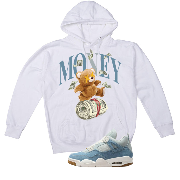 Air Jordan 4 Denim Worn Blue White T-Shirt (Money Bear product image 3