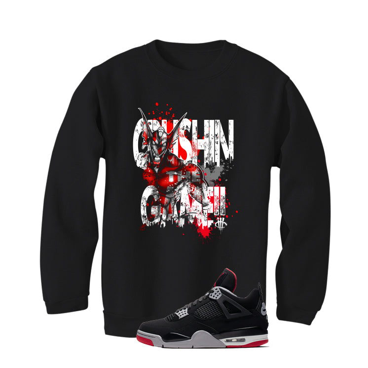 Air Jordan 4 Bred Matching T-Shirt Black (Crushin the product image 4