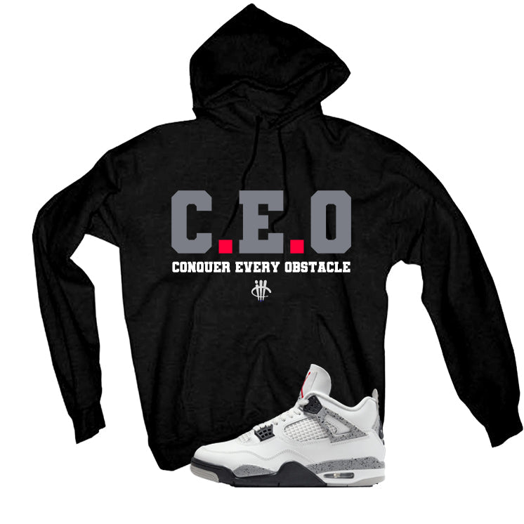 Air Jordan 4 White Cement Black T-Shirt (CEO)| illcurrency product image 3