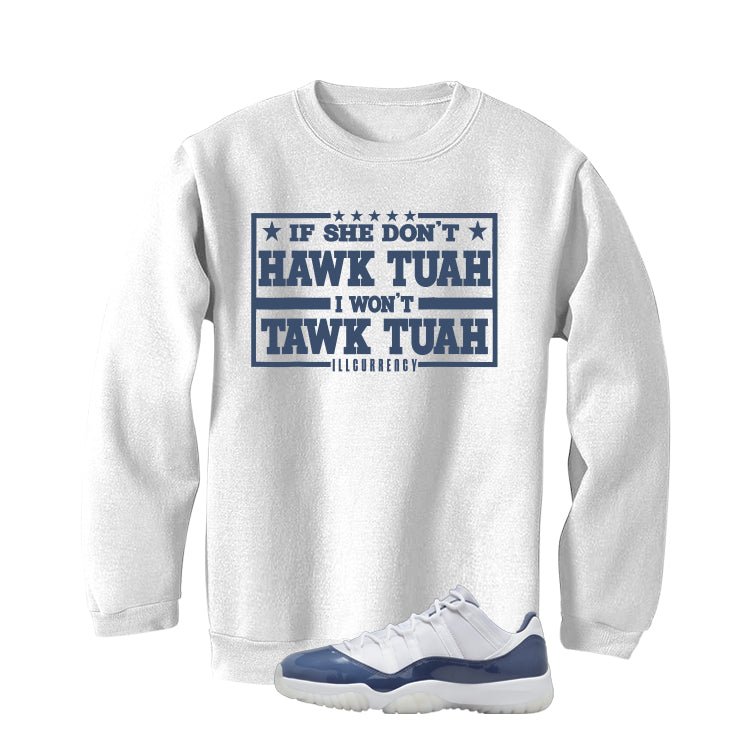 Air Jordan 11 Low Diffused Blue White T-Shirt (Hawk Tuah) product image 4