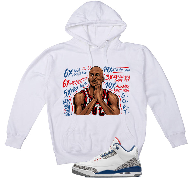 Air Jordan 3 True Blue Matching T-Shirt White (MJ MVP product image 3