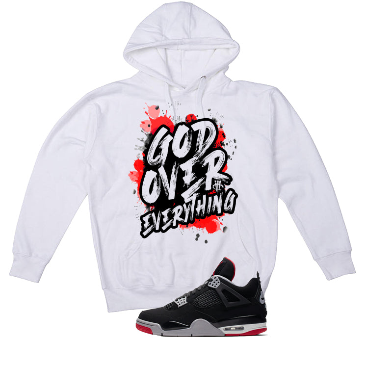 Air Jordan 4 Bred Matching T-Shirt White (God Over product image 3