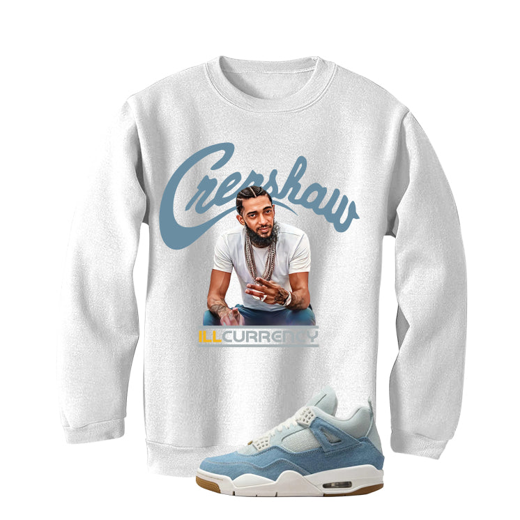 Air Jordan 4 Denim Worn Blue White T-Shirt (Crenshaw) product image 3