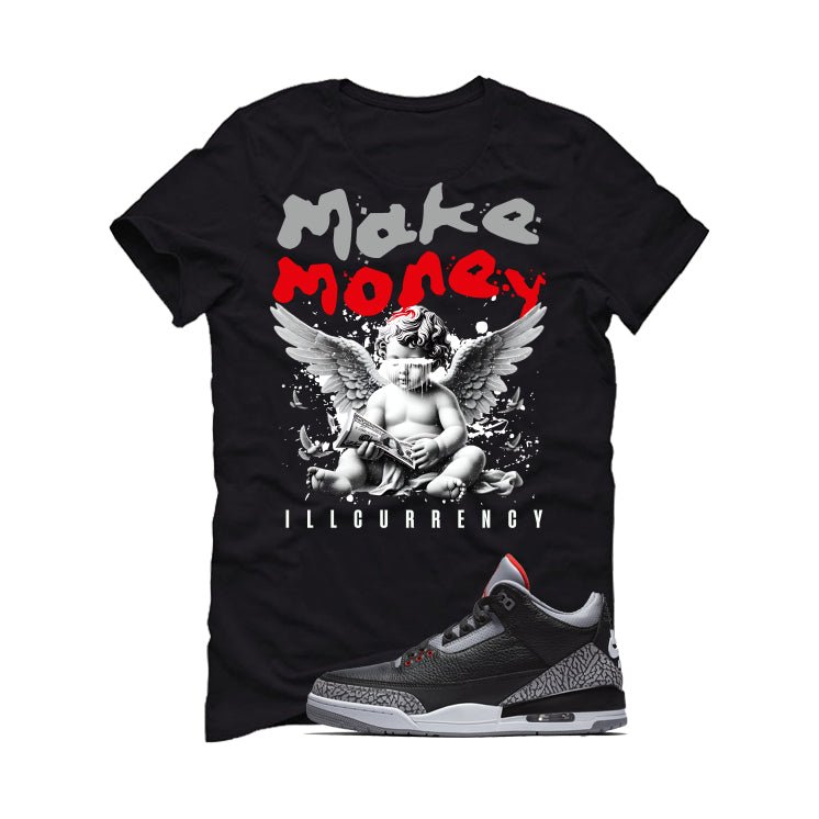 Air Jordan 3 Black Cement T-Shirt (Make Money)| illcurrency product image 2