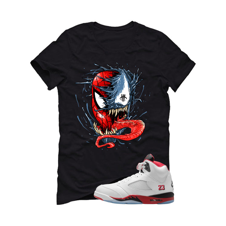 Air Jordan 5 Fire Red Black Tongue T-Shirt (Spiddy and product image 2